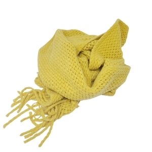 Divided H&M | Women's Mustard Color Weaved Scarf With Tassels (One Size)
